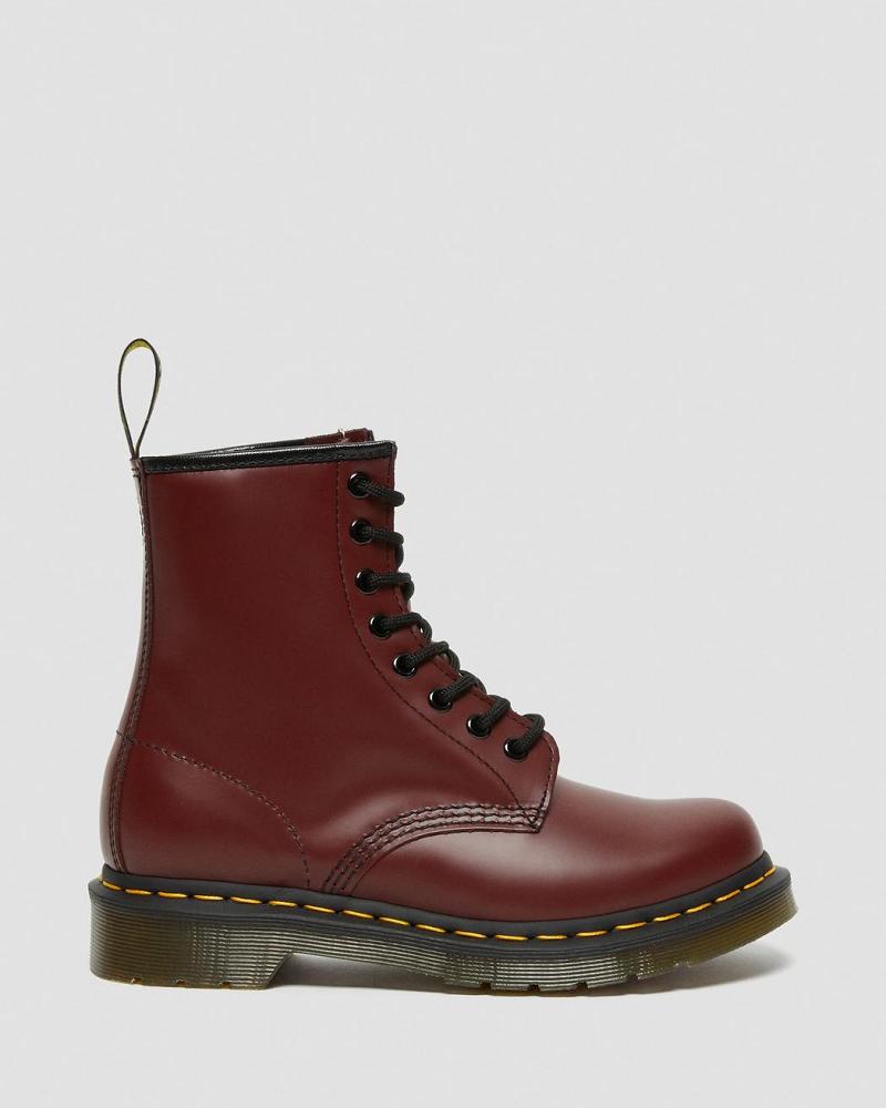 Dr Martens 1460 Smooth Læder Snørestøvler Dame Lyserød Rød | DK 202LIS